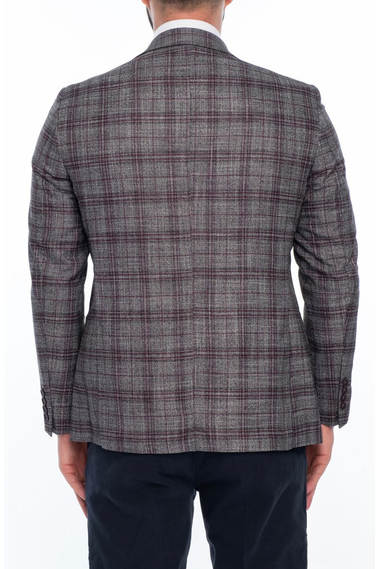 Plaid Sport Coat, Alternate, color, BURGUNDY