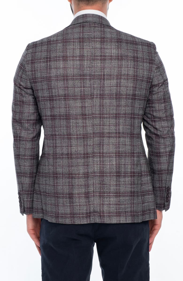 VELLAPAIS Plaid Sport Coat, Alternate, color, Burgundy