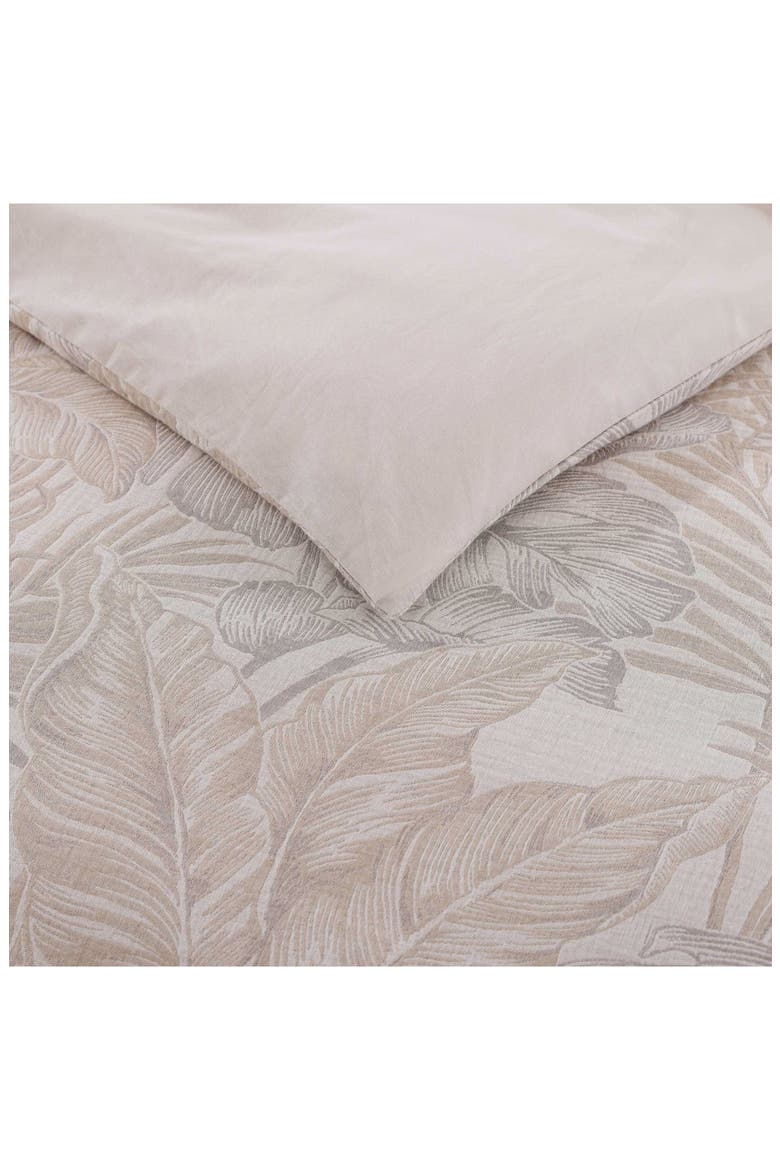 Jungle Palms Cotton Duvet Set, Alternate, color, BEIGE