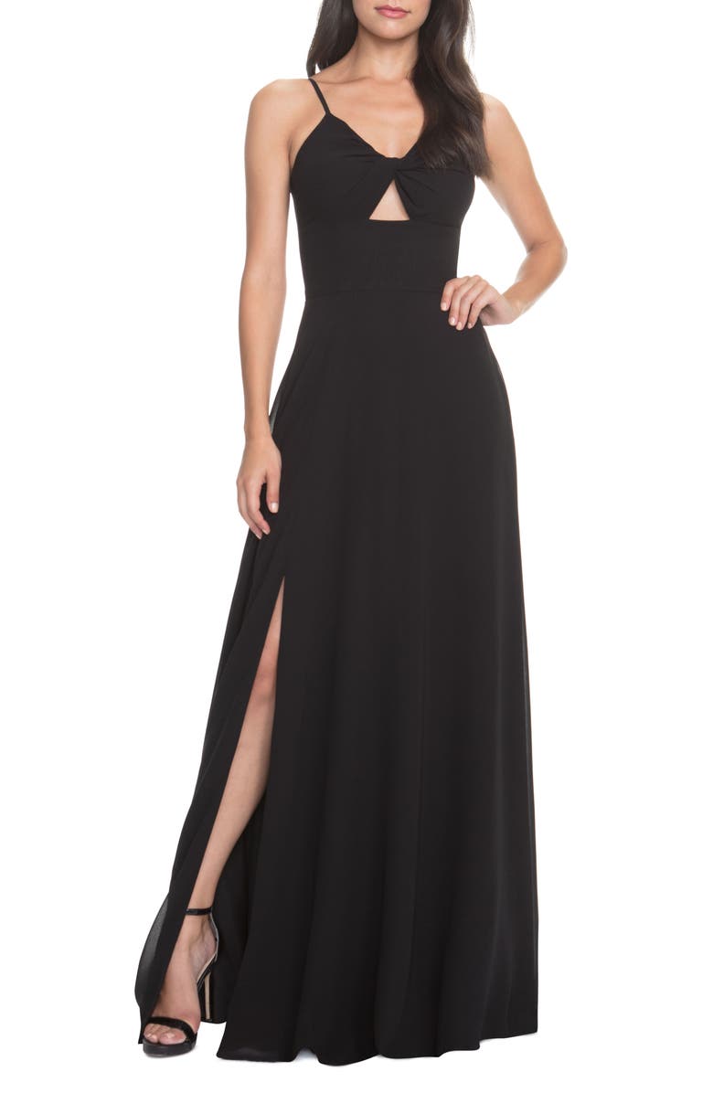 Dress the Population Cambria Twist Bodice Gown, Main, color, 