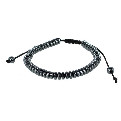 Trafalgar Axel Metallic Bead Adjustable Bracelet In Gray