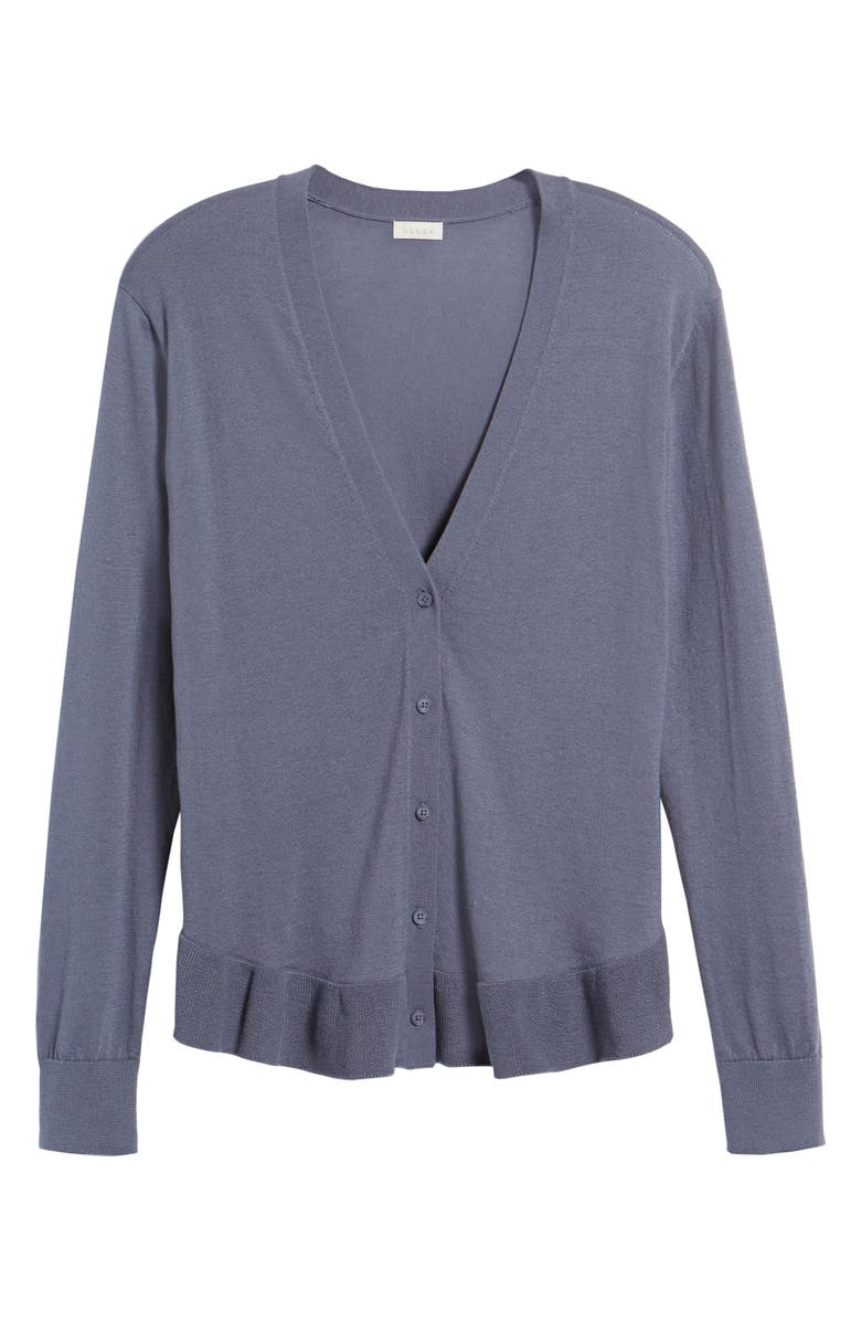 Hinge Ruffle Hem Cardigan, Alternate, color,