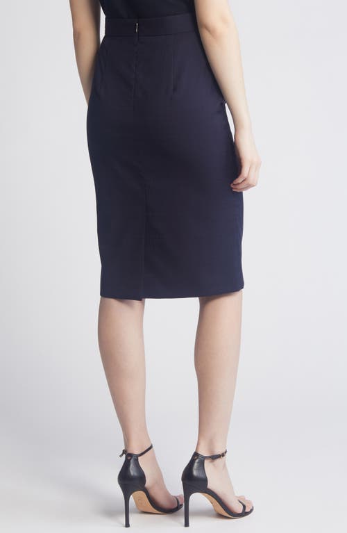 Hugo Boss Valesana Stretch Wool Pencil Skirt In Sky Captain