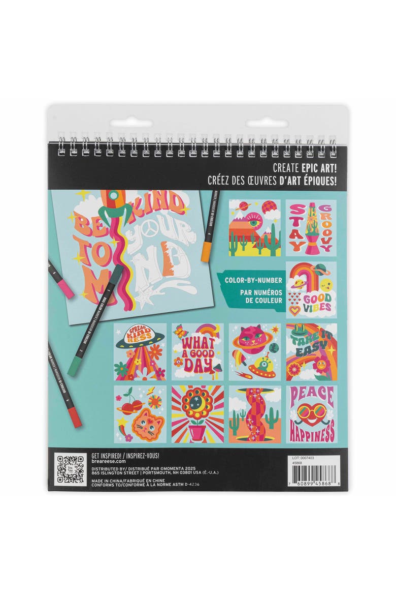 Marker Color By Number Kit, Good Vibes, 5 Markers, Alternate, color, Multicolored