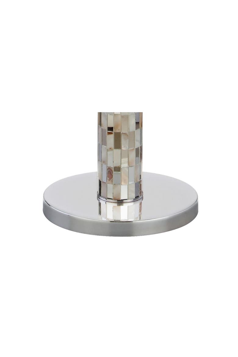 Liam Seashell Mosaic LED Floor Lamp, Alternate, color, Cream/Chrome