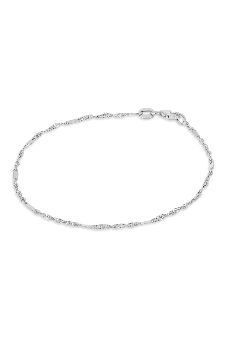 14K White Gold Station Chain Bracelet, Alternate, color, 14KW