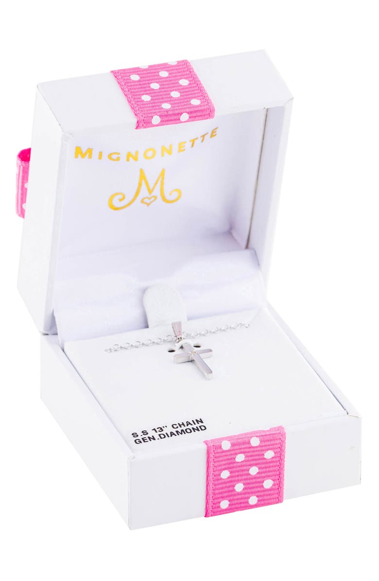 Mignonette Silver & Diamond Cross Pendant, Alternate, color,