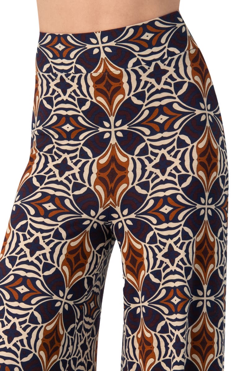 IVONNE Wide-Leg Patterned Palazzo Trousers, Alternate, color, Multi-Brown