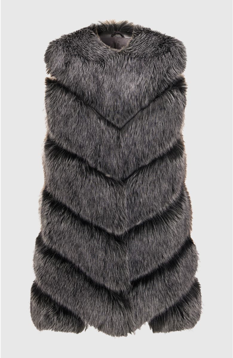 Lyla Grant Fur-Free Fox (Faux Fur) Vest, Alternate, color, Black Snowtop