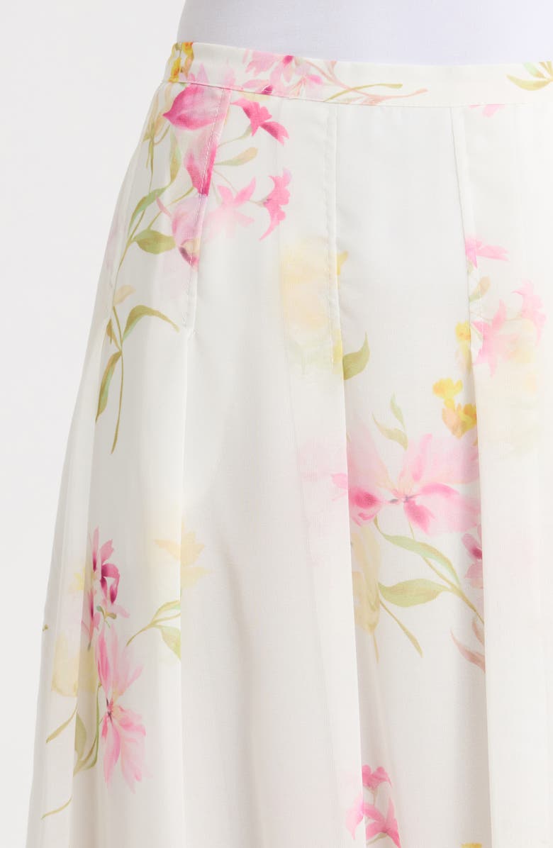 Vince Camuto Floral Maxi Skirt, Alternate, color, Lemon Cream