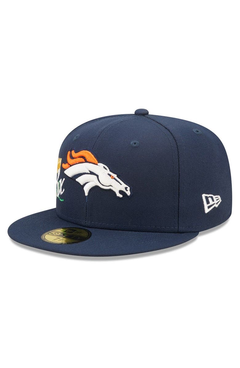 New Era Men's New Era Navy Denver Broncos Crown 3x Super Bowl Champions 59FIFTY Fitted Hat, Alternate, color, 