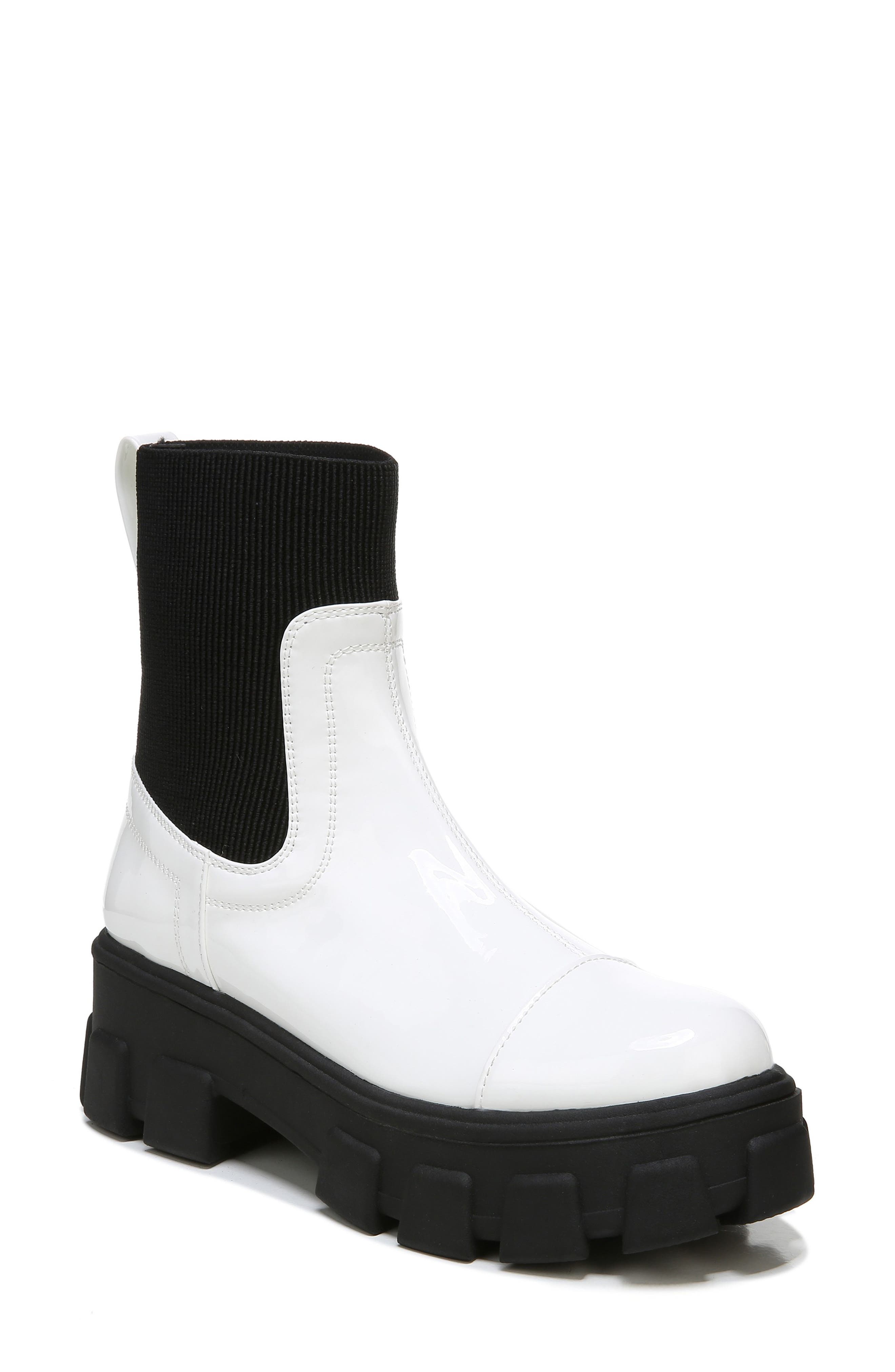 Davina Cap Toe Lug Sole Bootie, Main, color, BRIGHT WHITE