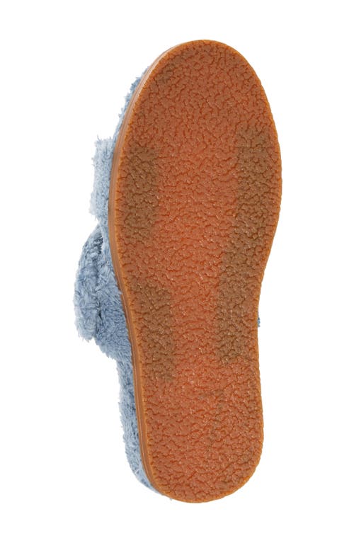 Revitalign Callie High Pile Fleece Slide Slipper In Blue
