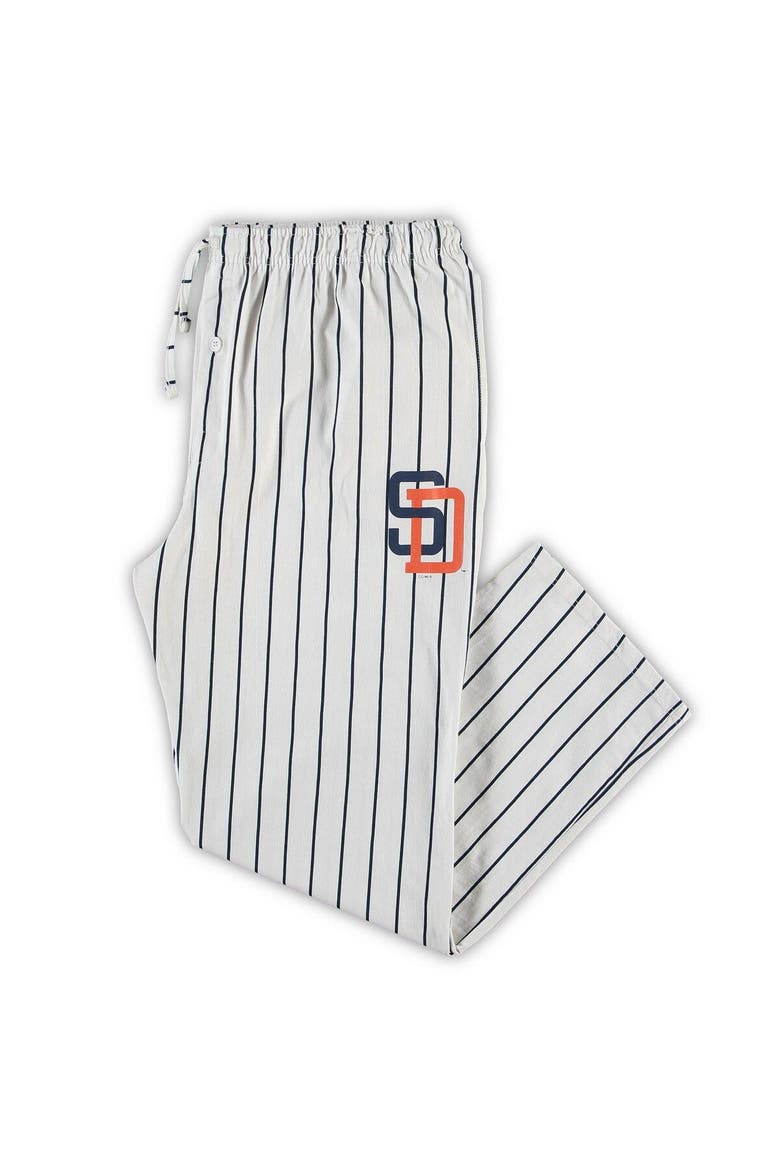 Men's Concepts Sport White/Navy San Diego Padres Big & Tall Pinstripe Sleep Pants, Main, color, White