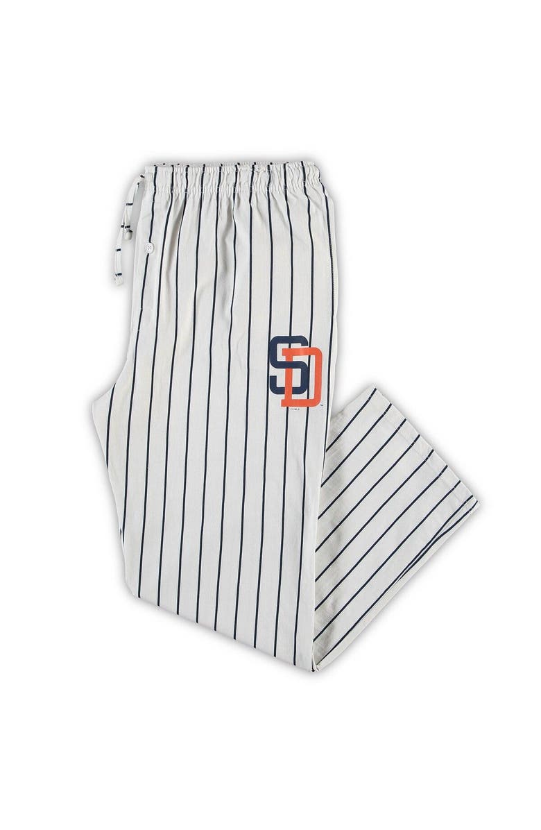 CONCEPTS SPORT Men's Concepts Sport White/Navy San Diego Padres Big & Tall Pinstripe Sleep Pants, Main, color, White