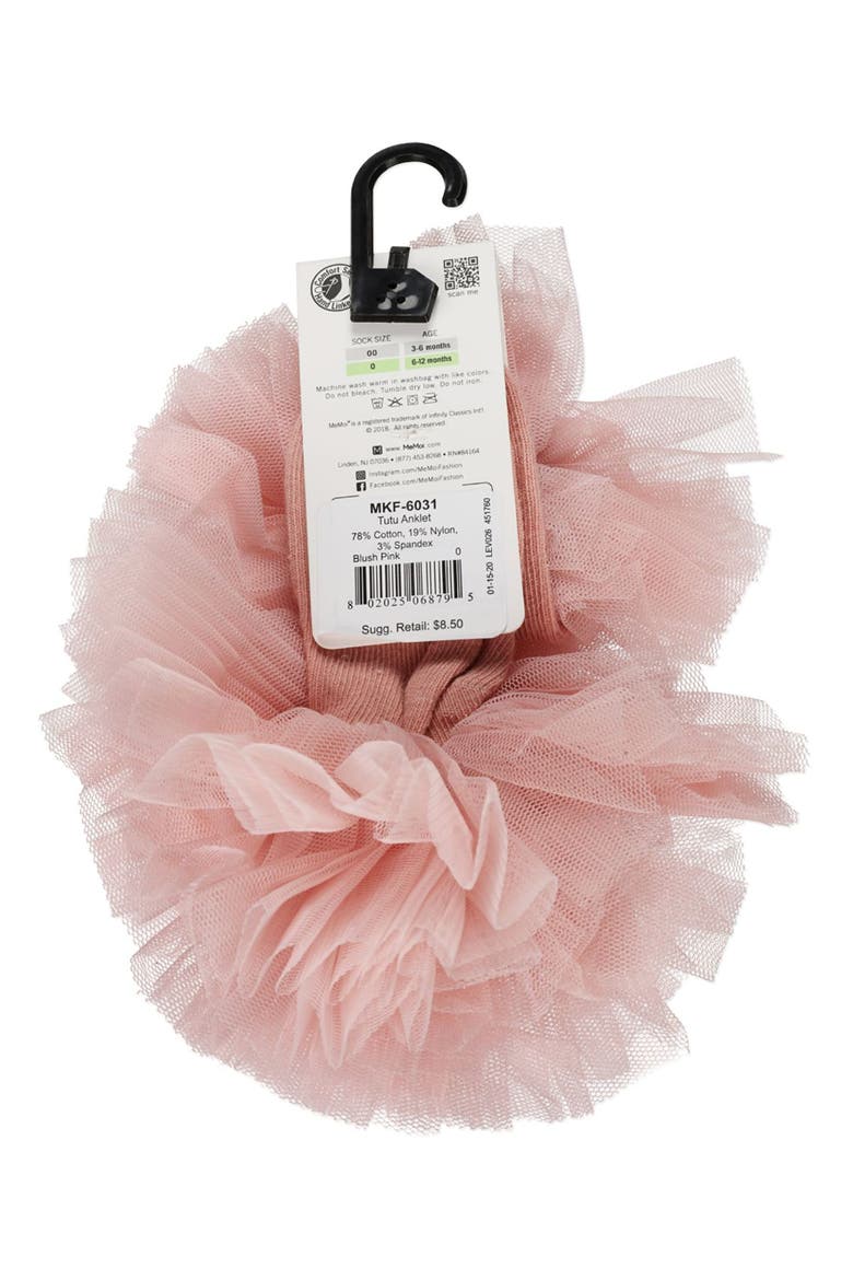 Oversized Tutu Ballerina Anklet Socks, Alternate, color, Blush Pink