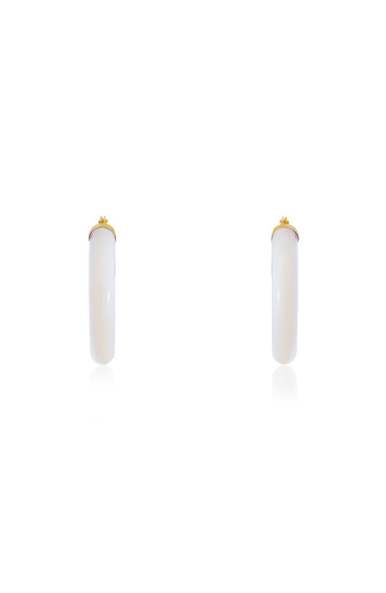 The Lovery Fine Jewelry Mother of Pearl Hoop Earrings, Alternate, color, Mother Of Pearl