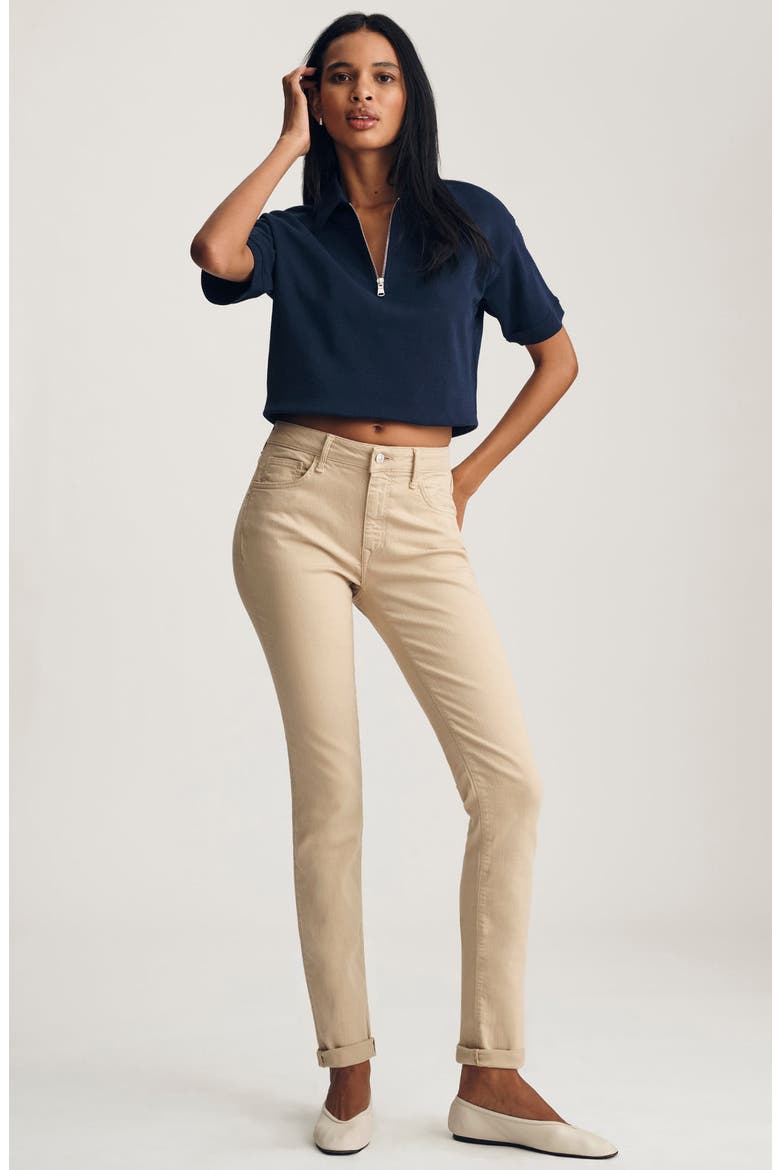 Kathleen Mid Rise Slim Boyfriend Jeans, Alternate, color, CORN SILK FLEX BLUE