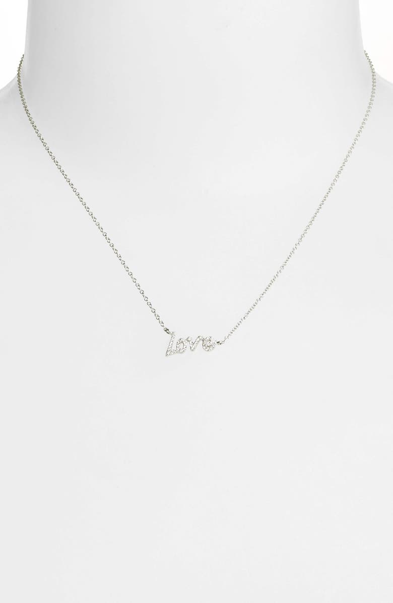 Meira T Dazzling Diamond Love Pendant Necklace, Alternate, color, 