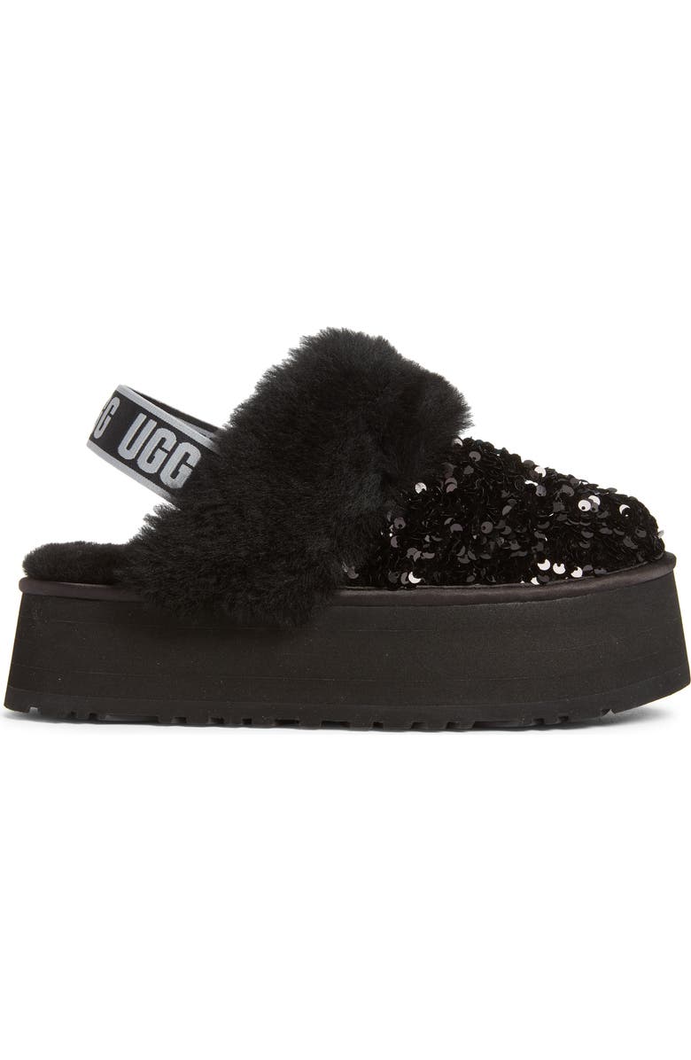 UGG<sup>®</sup> Funkette Chunky Sequin Genuine Sheepskin Detail Clog, Alternate, color,