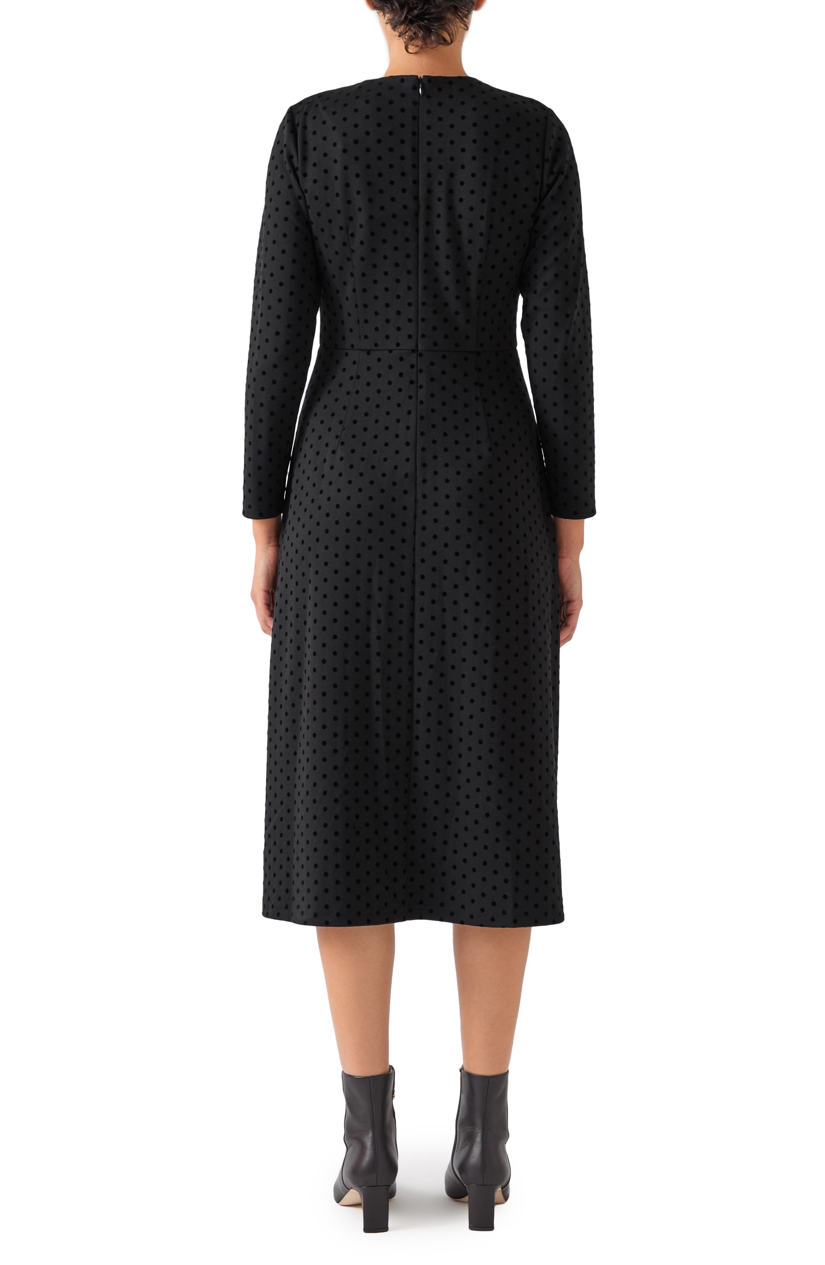 Marim Spot Long Sleeve Ponte Midi Dress - image 2