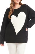 Karen Kane Heart Crewneck Sweater