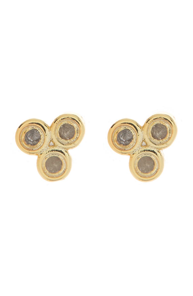 ADORNIA FINE Gold Vermeil Diamond Cluster Stud Earrings - 0.10 ctw, Main, color, 
