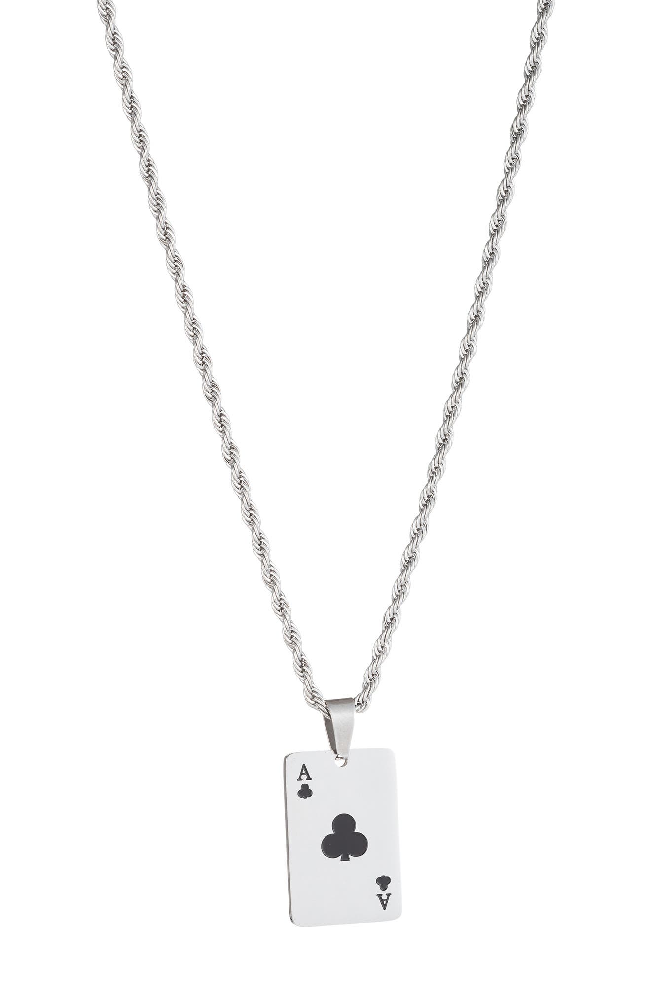 EYE CANDY LOS ANGELES Ace of Clubs Pendant Drop Necklace