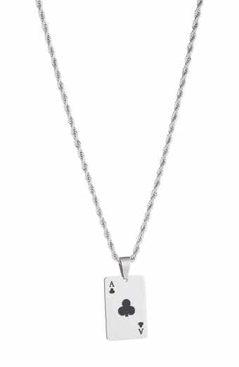 Ace of Clubs Pendant Drop Necklace