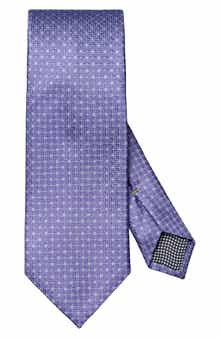 Eton Purple Geometric Pattern Silk Jacquard Tie