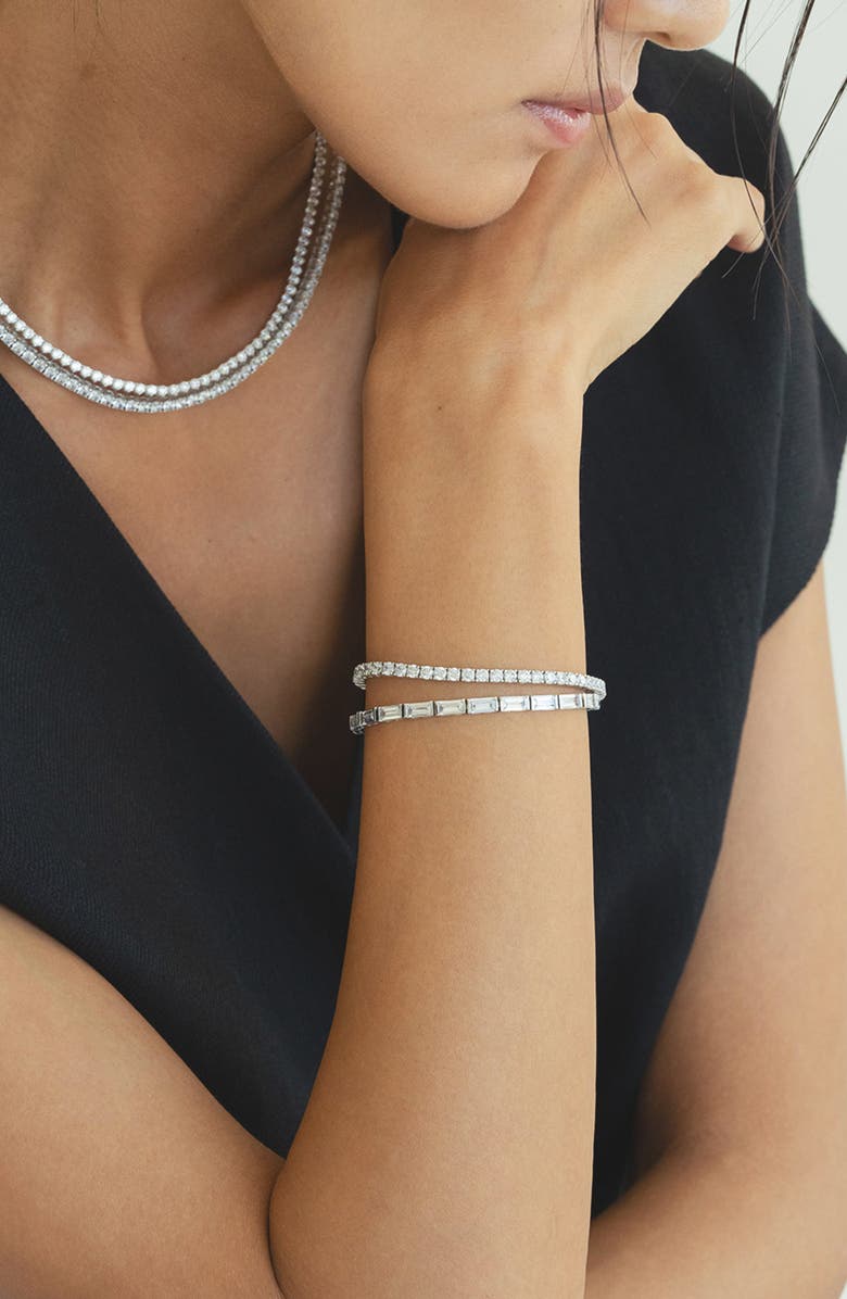 Bearfruit Jewelry Sterling Silver 18k Gold Plated Beatrice Tennis Bracelet Holiday Gift Idea, Alternate, color, Silver