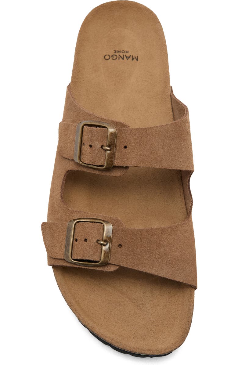 MANGO Double Buckle Slide Sandal, Alternate, color, Brown