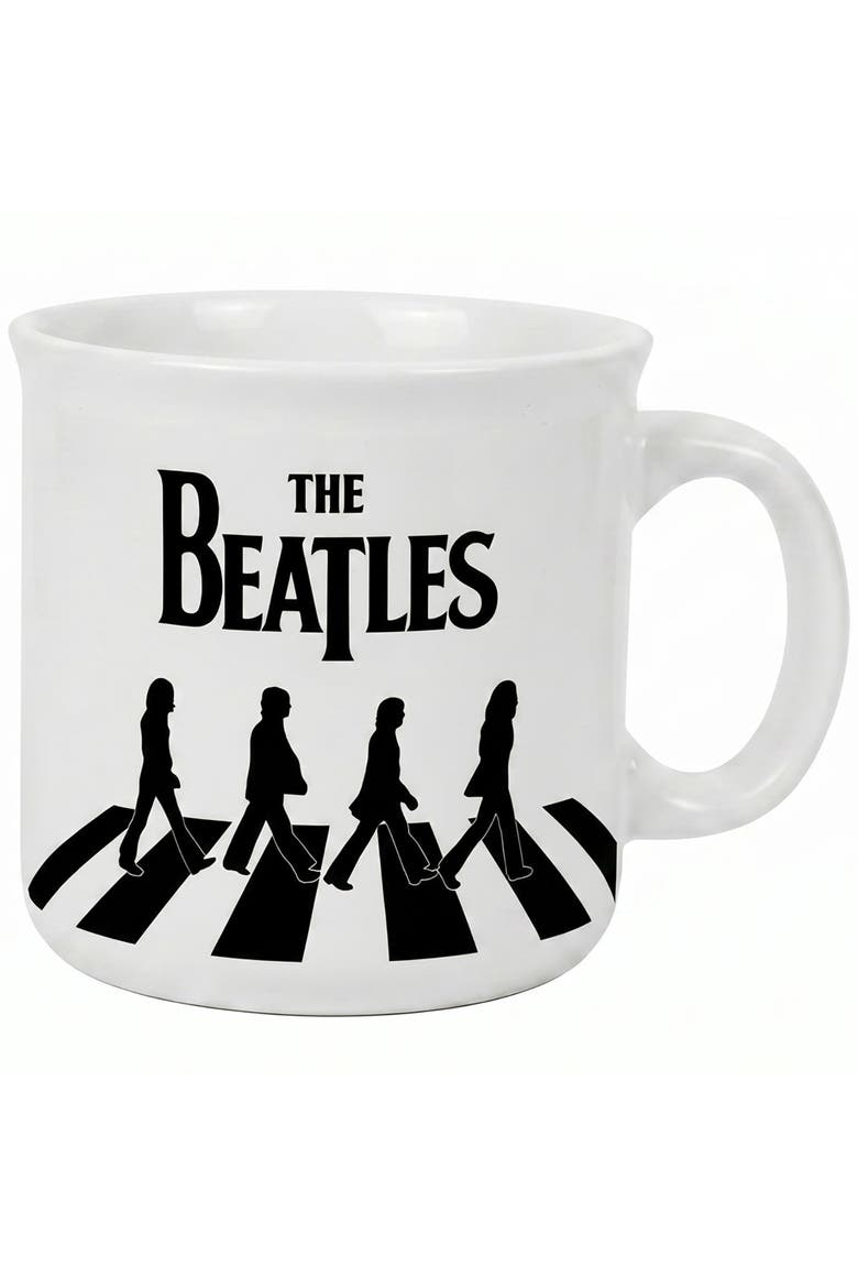 20 oz The Beatles Abbey Road Walk Ceramic Camper Mug, Main, color, White