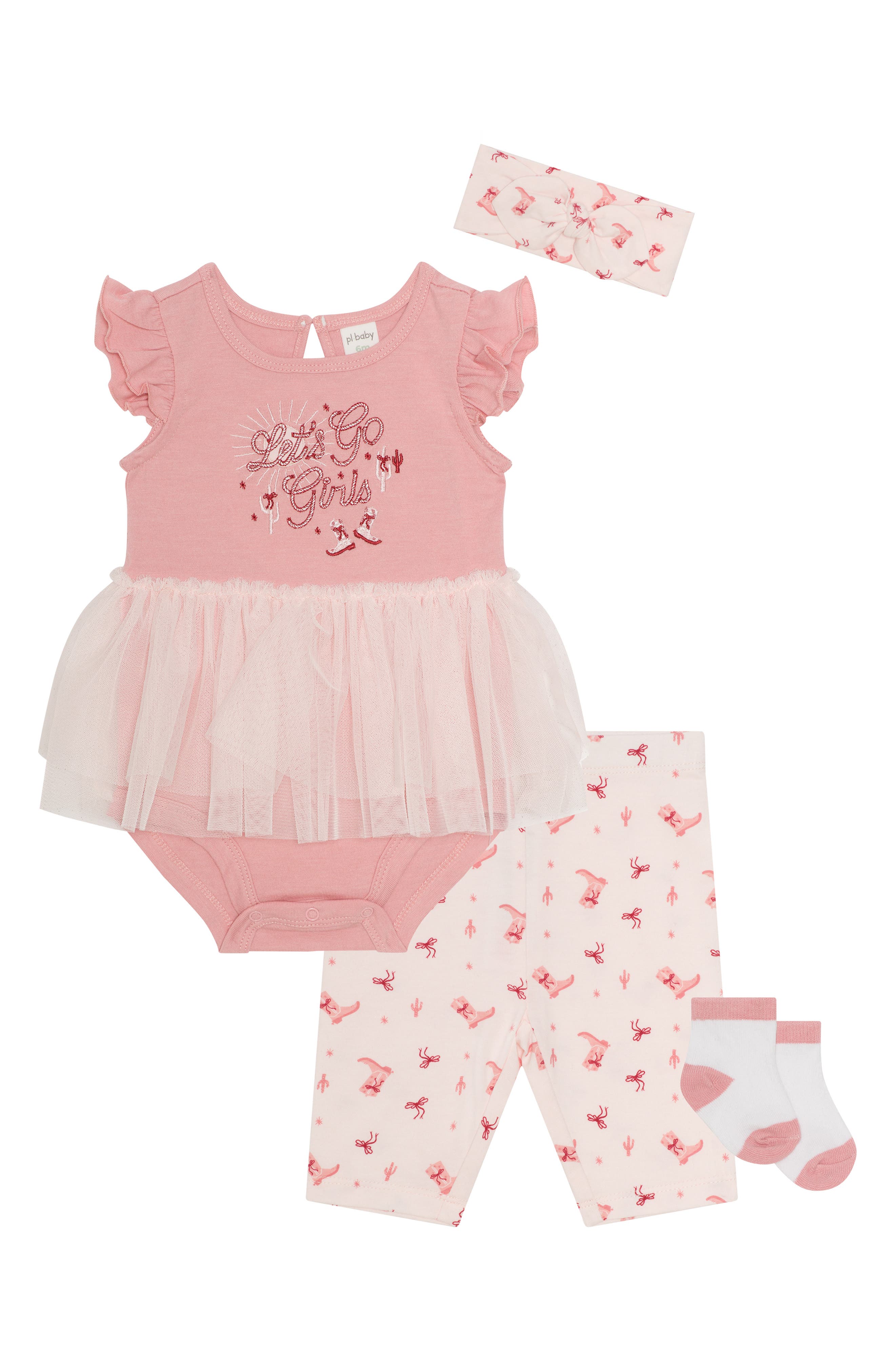 PL Baby by Petit Lem Four-Piece Western Tutu Skegging Set