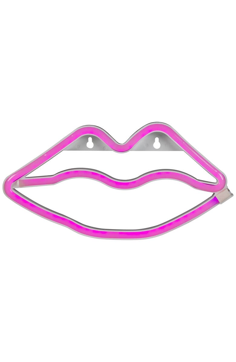 Northlight LED Lips Neon Lighted Wall Art - 10.5" - Pink, Main, color, Pink