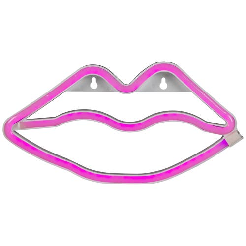 Northlight LED Lips Neon Lighted Wall Art - 10.5" - Pink 