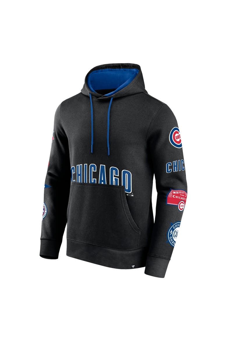 Men's Fanatics Branded Black Chicago Cubs Wild Winner Pullover Hoodie, Alternate, color, Black