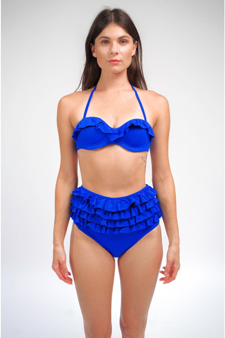 Ruby Ruffle Bikini Bottom, Alternate, color, Solid Royal Blue