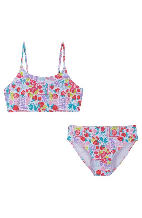Kids' Stamp Print Two-Piece Swimsuit (Big Kid)