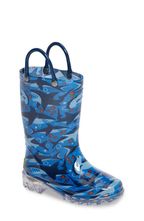 Shark Chase Light-Up Rain Boot (Toddler & Little Kid)