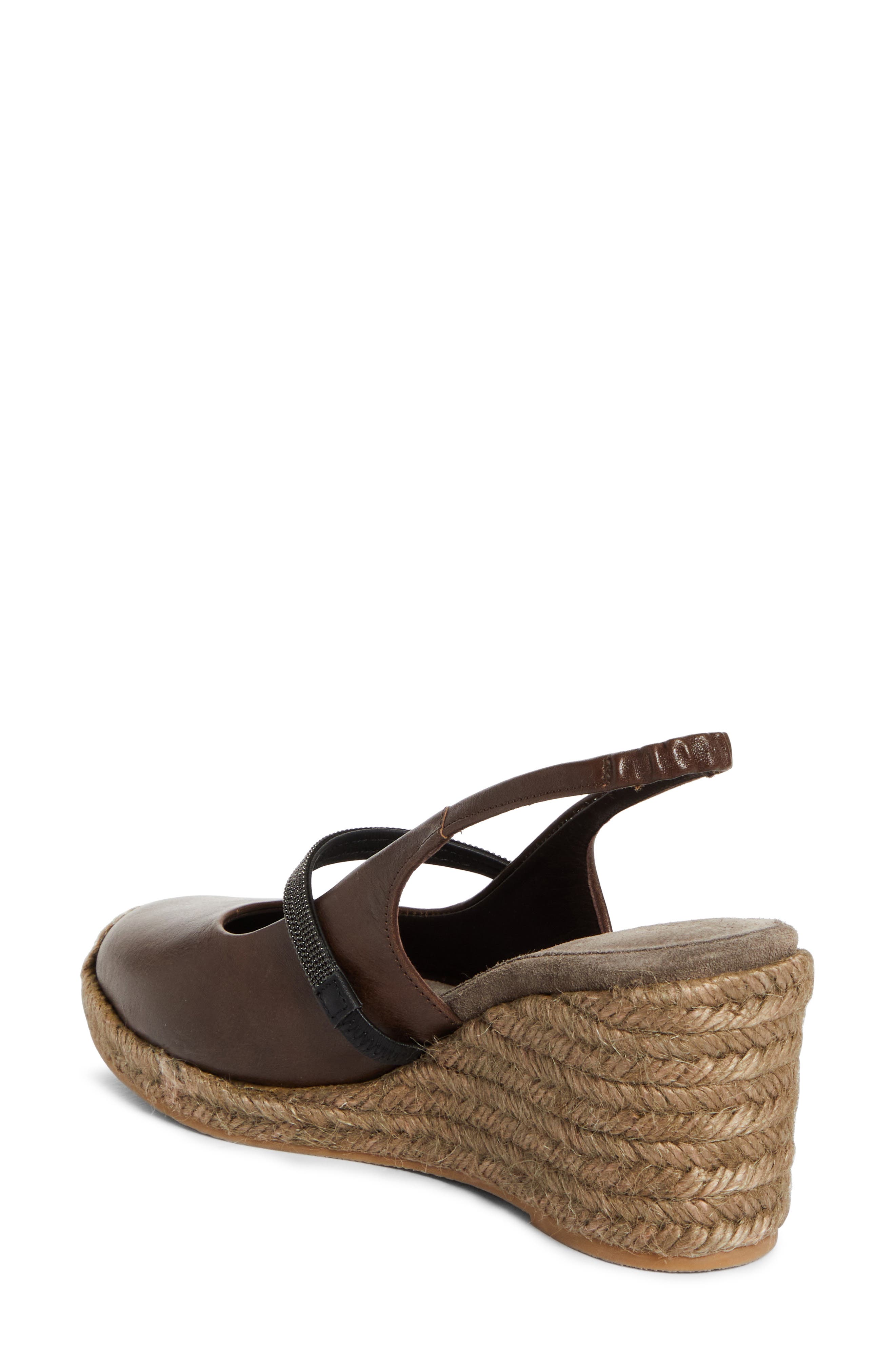 Brunello Cucinelli Monili Strap Espadrille Wedge Slingback Pump, Alternate, color, C9122 Cacao