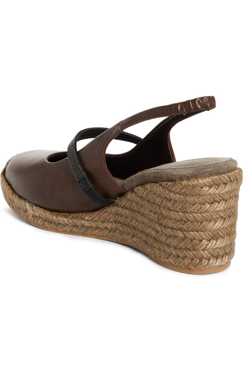 Brunello Cucinelli Monili Strap Espadrille Wedge Slingback Pump, Alternate, color, C9122 Cacao