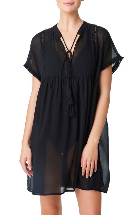 Ladder Stitch Fringe Cover-Up Dress