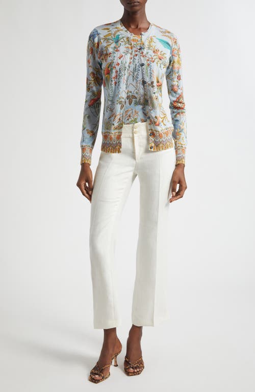 Etro Linen Ankle Flare Trousers In White