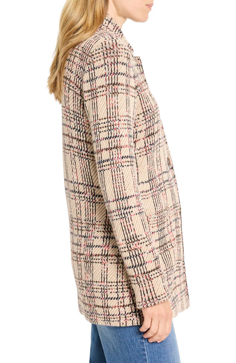 NIC+ZOE Stitchy Plaid Knit Blazer, Alternate, color, Neutral Multi