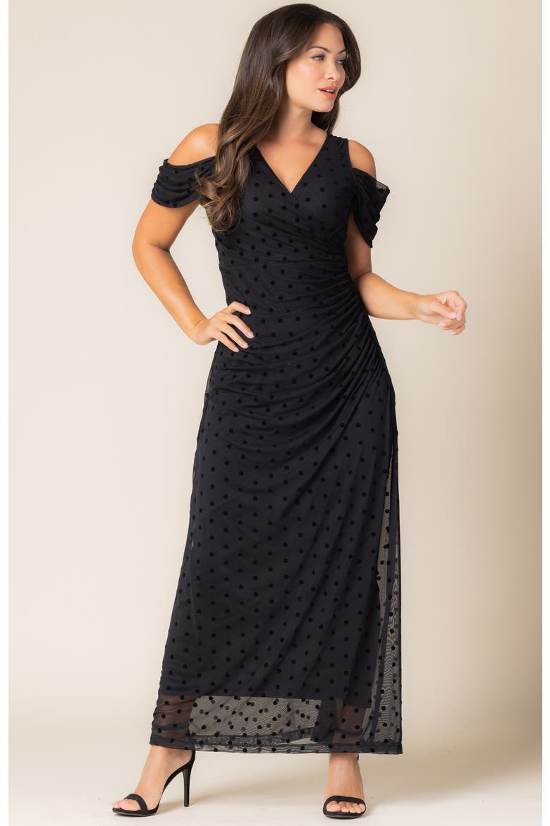 Women's Seraphina Mesh Gown, Alternate, color, Noir Dot