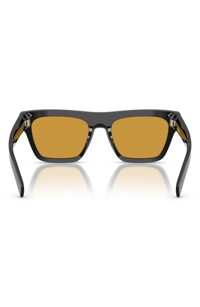 Prada 55mm Rectangular Sunglasses, Alternate, color, Black / Dark Honey