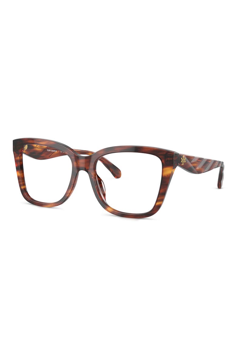 55mm Square Optical Glasses, Alternate, color, DARK BROWN