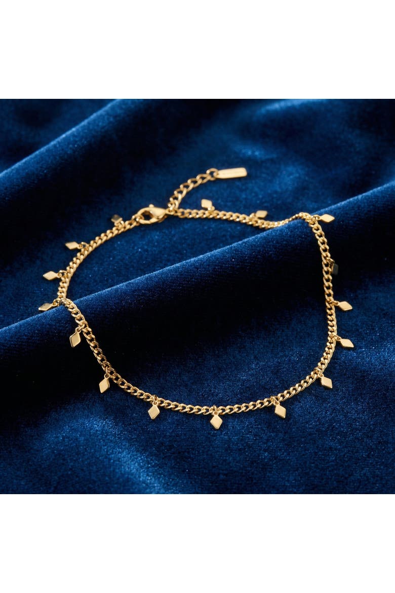 Sabrina Anklet 4mm Curb Chain 10" Lobster Clasp 18k Plated gold, Alternate, color, 18k Yellow Gold