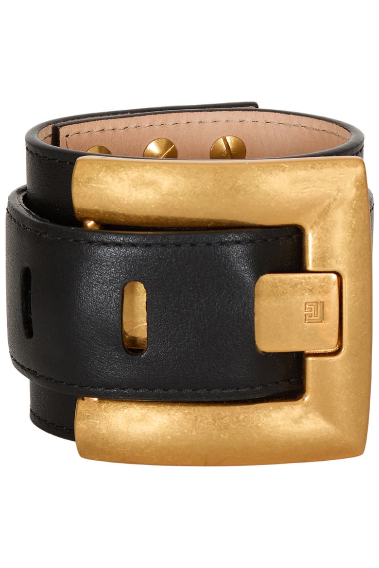 Anthem smooth leather bracelet, Main, color, black